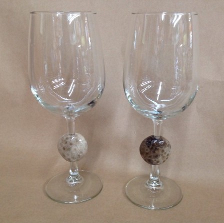 Petoskey stone wine glass