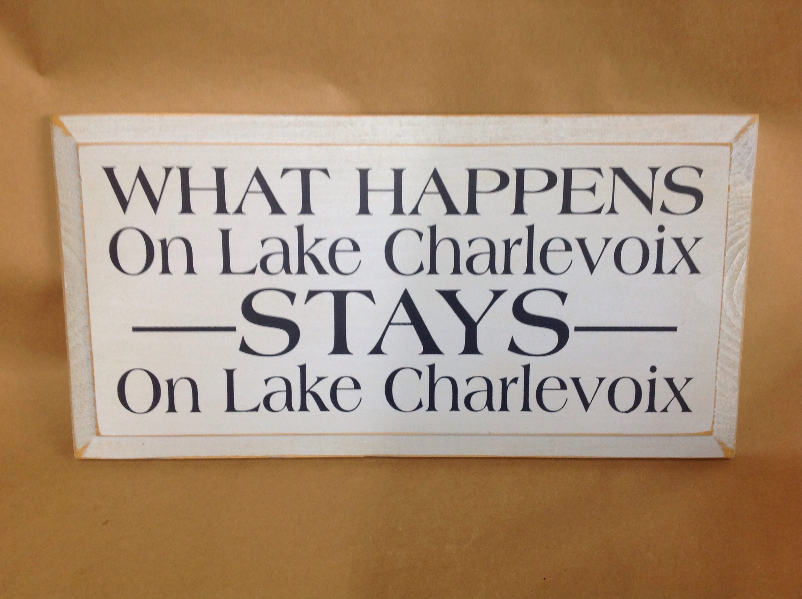 lake charlevoix sign