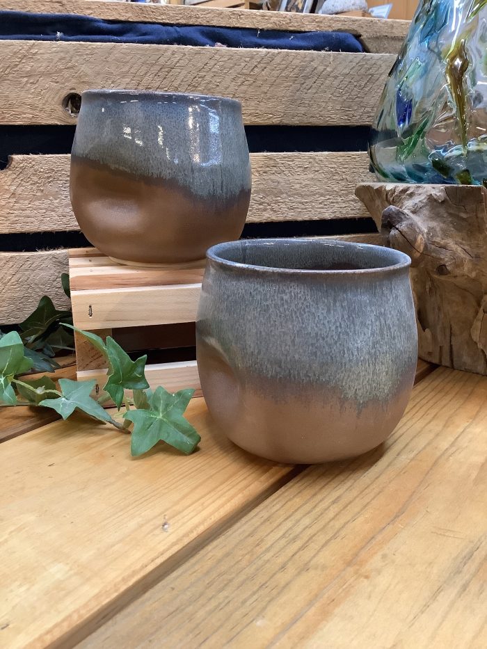 bronze handmade ceramic thumb cup