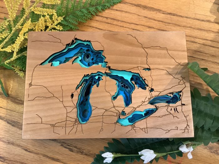 Michigan Great Lakes Wood Depth Map